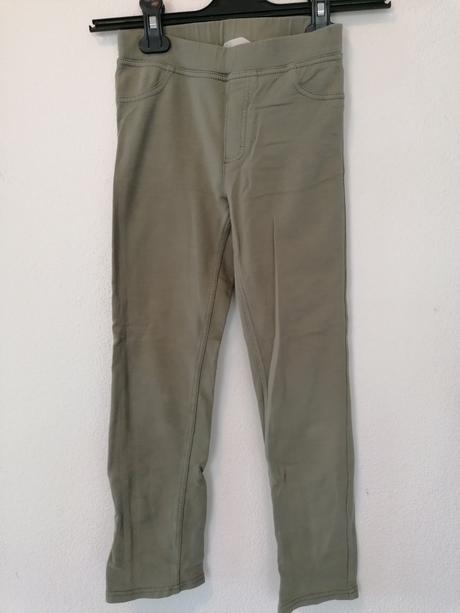 Nenosené kaki leginy pre 9_10r, h&m,140