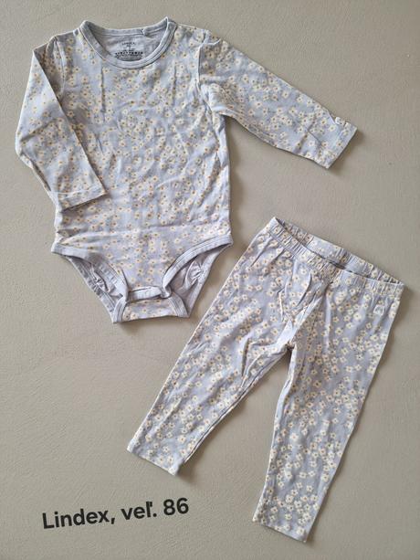 Lindex súprava body a legíny kvetinové veľ.80, lindex,86