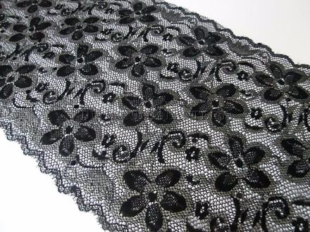 Krajka 180 mm - čierno šedá, 