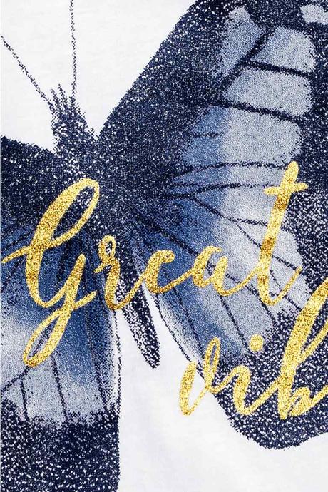 Tričko s motýľom, h&m,134