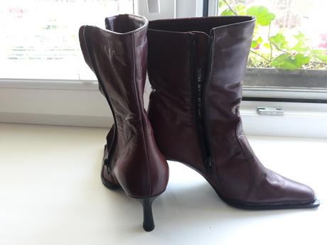 Kožené vyteplené kotníkové čižmy, 35