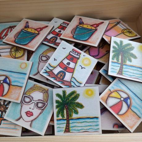 Drevené pexeso v drevenej krabici.,