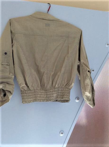 Plátenný crop-top do pásu, l