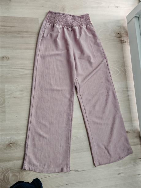 Pudrove ružové nohavice ľahké letné tenké 146/152, 146