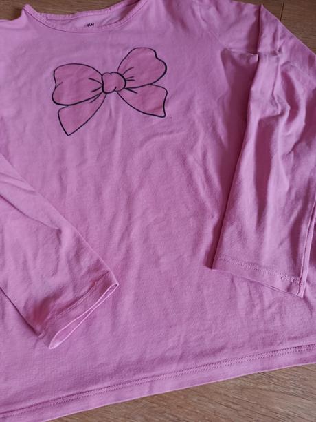 Ružové tričko s mašľou, h&m,122