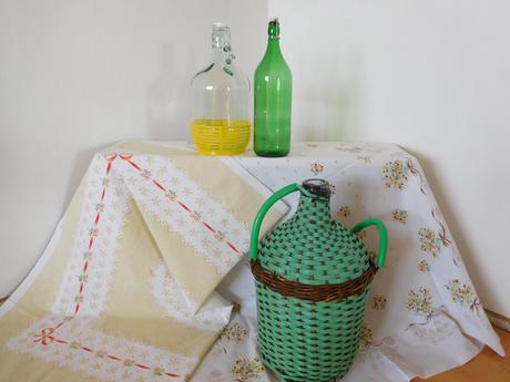 Sklo opletené / čisté fľaše zelené, hnedé,, 