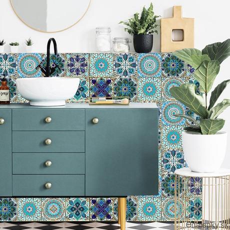 Nálepky na obkladačky - indické mandaly,