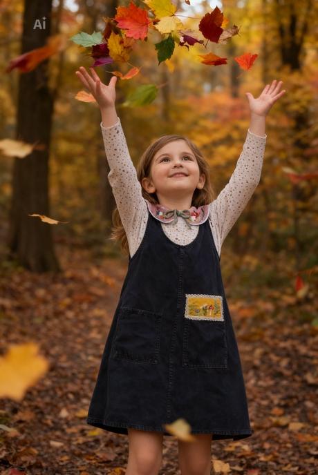 Riflové šaty s runpu vyšivkou, h&m,122