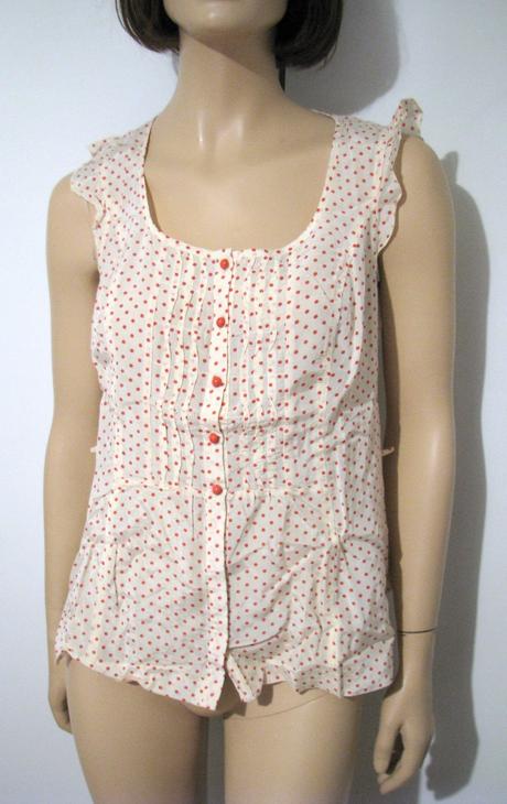 Bodkovaná krémová blúzka, h&m,42