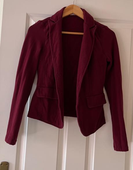 Bordové bavlnené talianske sako, s/36, s