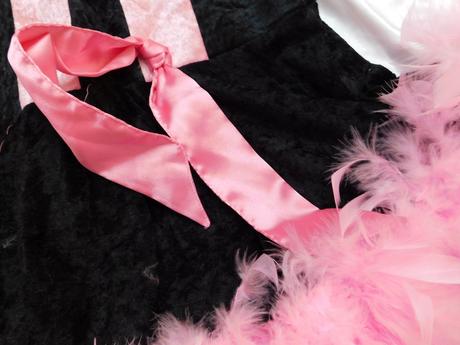 Pakne šaty/maska,čierno/ruzovej farby, 