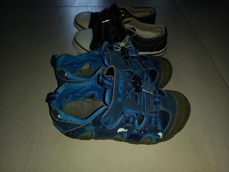 Sandálky + platenky, lotto,28