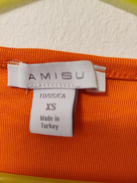 Oranžový crop top, amisu,xs