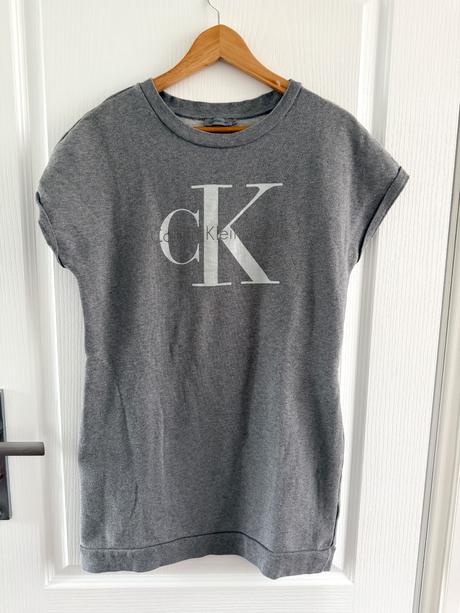 Calvin klein jeans šedé mikinové šaty/tunika veľko, calvin klein,m