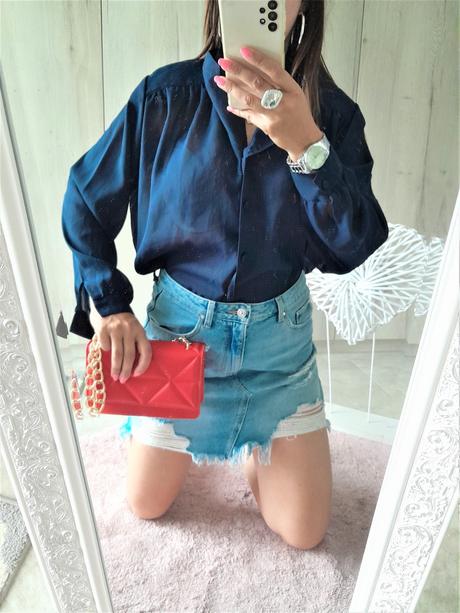 Tmavomodrá blúzka-l/xl, xl