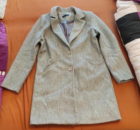 Dámsky šedý prechodný kabát, l