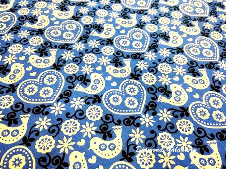 Bavlnená látka - vtáčiky modré - cena za 10 cm, 
