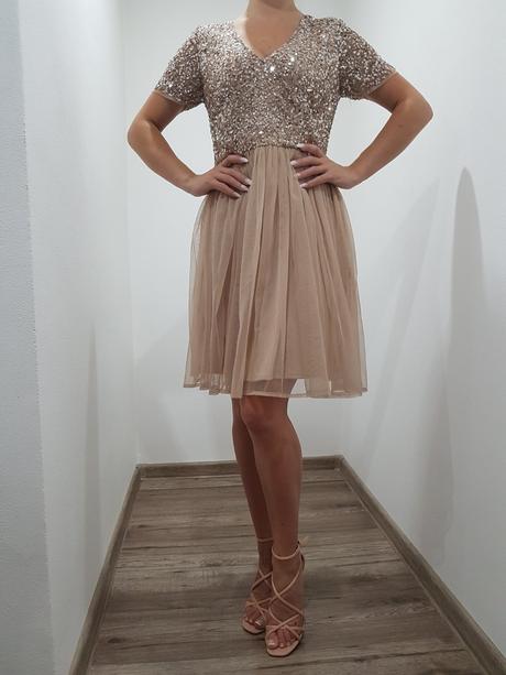 Dámske krátke flitrované šaty, m