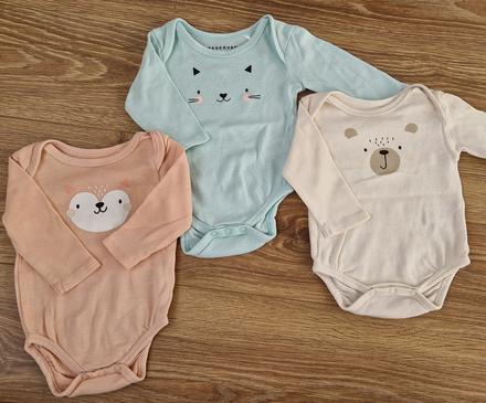 Dievčenské bavlnené body s dlhým rukávom veľ. 62, reserved,62