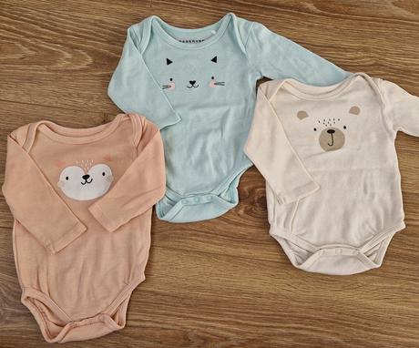 Dievčenské bavlnené body s dlhým rukávom veľ. 62, reserved,62