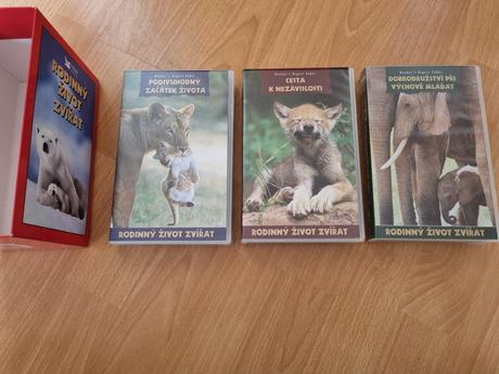 Vhs videokazety - rodinný život zvierat 3ks,