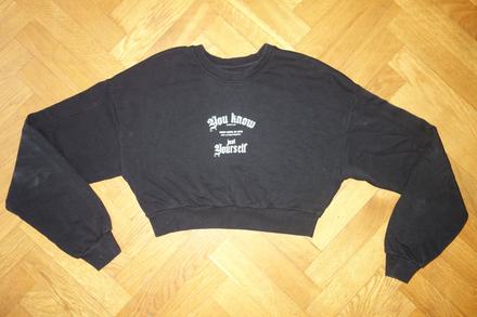 Crop mikina s posolstvom, s