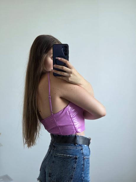 Bershka ružový top m, bershka,m