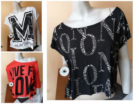 3x crop top, m