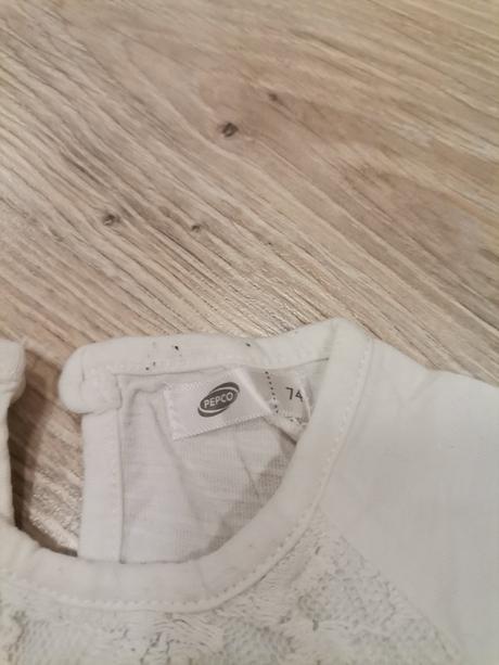 Dievčenské biele tričko s čipkou, pepco,74