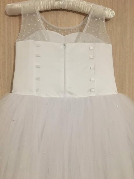 Exkluzívne dlhé biele šaty na prijimanie, svadbu, 128 / 134 / 140 / 146