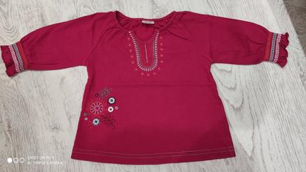 Vyšívané tričko dlhý rukáv 62, f&f,62
