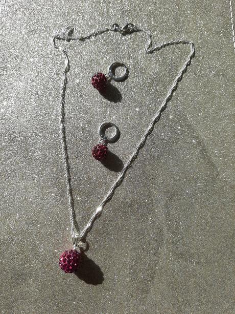 Trblietavý set- náušnice + retiazka s príveskom,