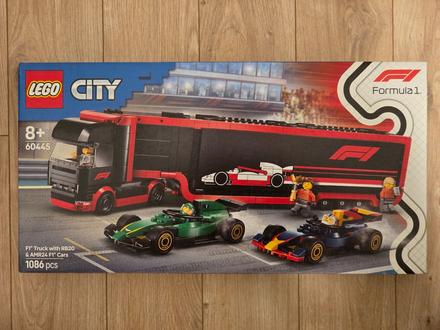 Lego city 60445 kamión f1 s autami rb20 a amr24 f1,