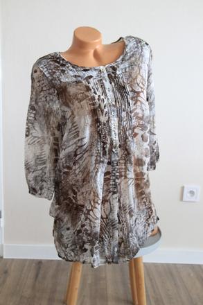 Šedo hnedá blúzka, l, l