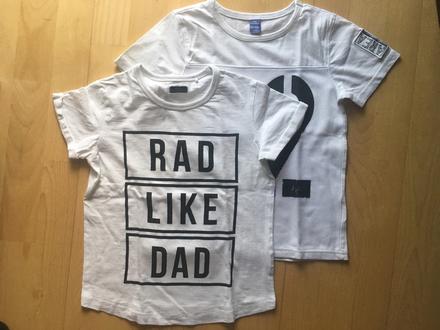 2 ks cierno-biele tricka na 6-7 rokov, 122