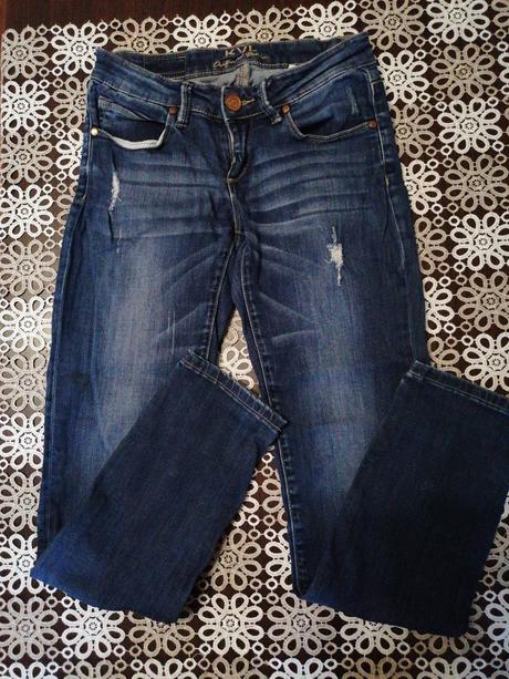 Dievčenské rifle xs, denim,158