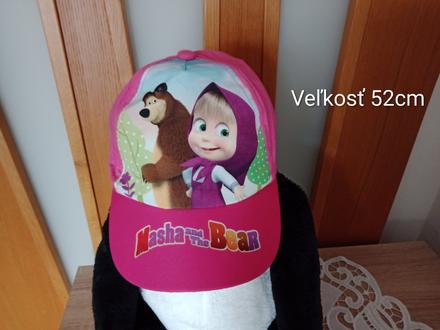 Dievčenská šiltovka mäsa a medveď veľ.52, 104