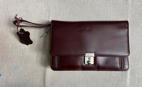 Hnedá kožená pánska taška etue s registrom a pút,