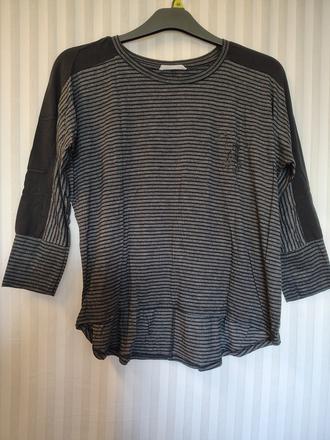 Dámsky čierno sivý pásikavý top, mango, xl/xxl, mango,xl