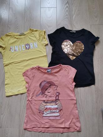 Set 3 tričiek 128, h&m,128