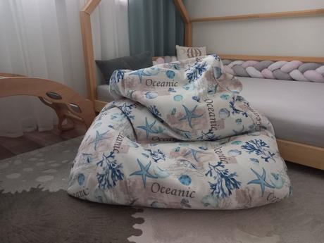 Sedací vak sako ocean vo veľkosti xxl, 