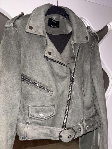 Olivová bunda bershka m /l, bershka,m