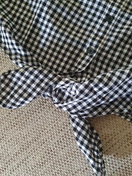 Kockovaná letná košeľa na uväzovanie veľ. 38, h&m,38