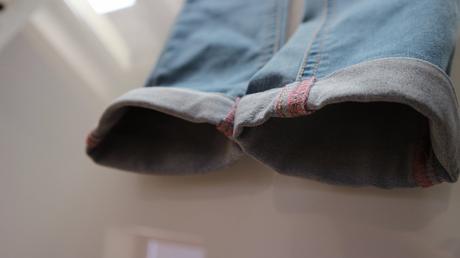 Pružné bledé riflíky 72 cm, next,122