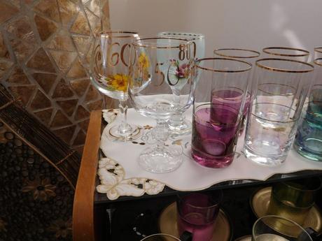 Jubilejné poháre borske sklo, farebné sklo poháre,