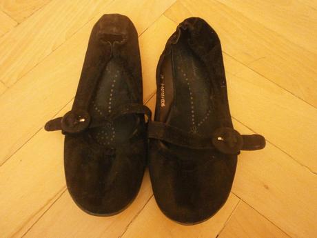 Čierne semišové balerínky, 37