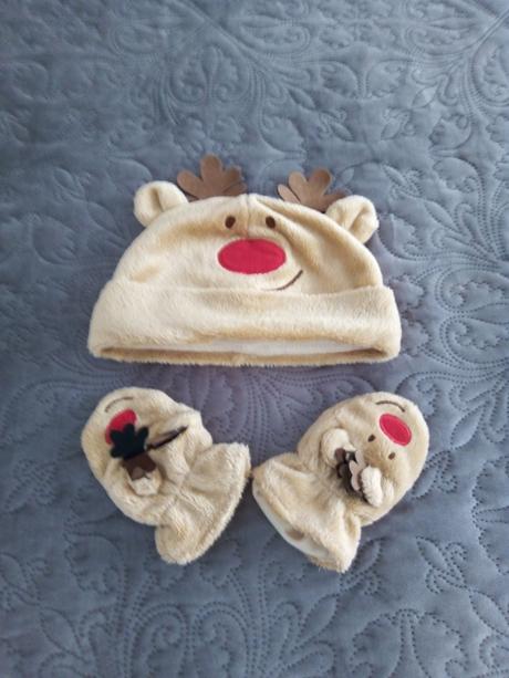 Pekná čiapočka s rukavičkami na 0 až 3 mesiace, ladybird,62