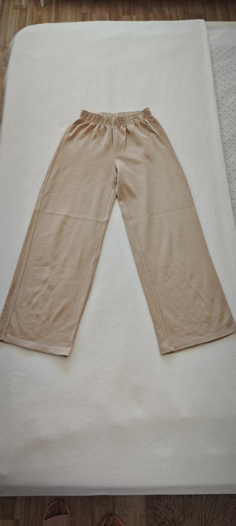 Pohodlné béžové široké tepláky zara kids, zara,164