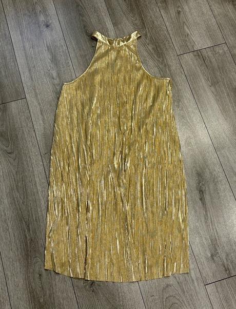 Zlaté plisované šaty v. s/m, mohito,m