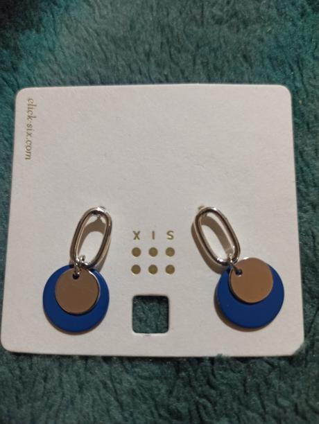 Náušnice, strieborno-modre, vyskusane, 